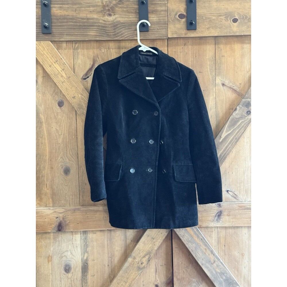 Bisonte Black Suede 3 Button Women's Leather Jacket Size S Handmade Australia